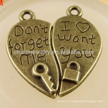 Alloy Love Floating Locket and key Charms Jewelry lovers Pendants DPC003